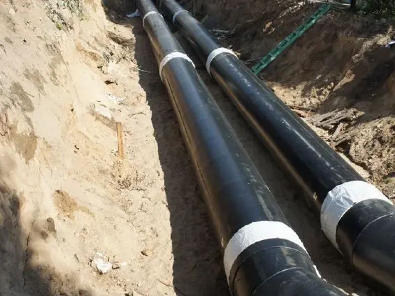 113218453 - construction work. pipe laying. repair of communications.